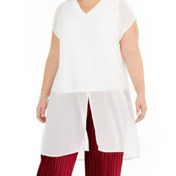 Alfani Plus Iconic Mod sheer tunic NWT 2X - Picture 1 of 8